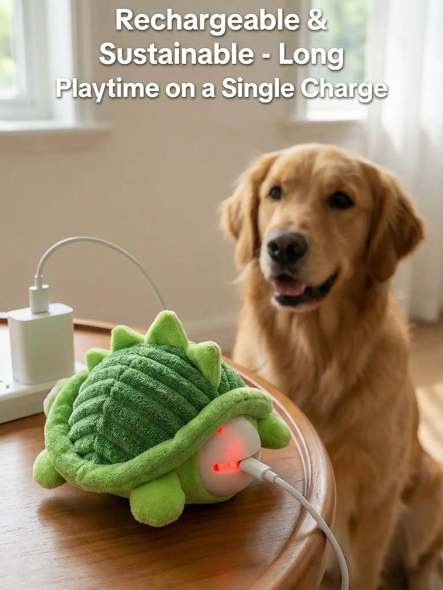 Interactive Motion-Activated Dog Ball - USB Rechargeable Automatic Rolling Toy with Squeaker, Self-Play Solution for Dogs and Cats of All Sizes, Durable Indoor and Outdoor Pet Toy