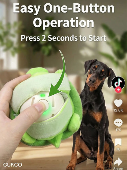 Interactive Motion-Activated Dog Ball - USB Rechargeable Automatic Rolling Toy with Squeaker, Self-Play Solution for Dogs and Cats of All Sizes, Durable Indoor and Outdoor Pet Toy
