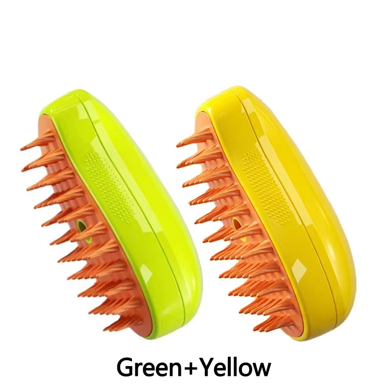 3-in-1 Electric Pet Grooming Tool with Steam Brush and Sprayer for Shedding and Massage