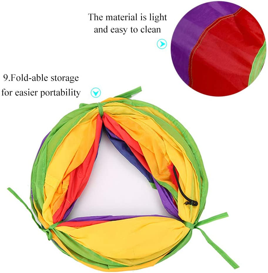 Indoor Cat Tunnel - 45" Collapsible Rainbow Tube with Play Ball and Dual Openings for Kittens, Ideal for Exercise, Hiding, and Training (Colorful)