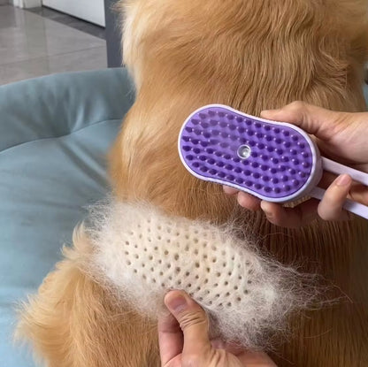 Electric Pet Spray Comb for Cats and Dogs - One-Key Spray Anti-Flying Massage Brush for Effective Hair Removal and Grooming