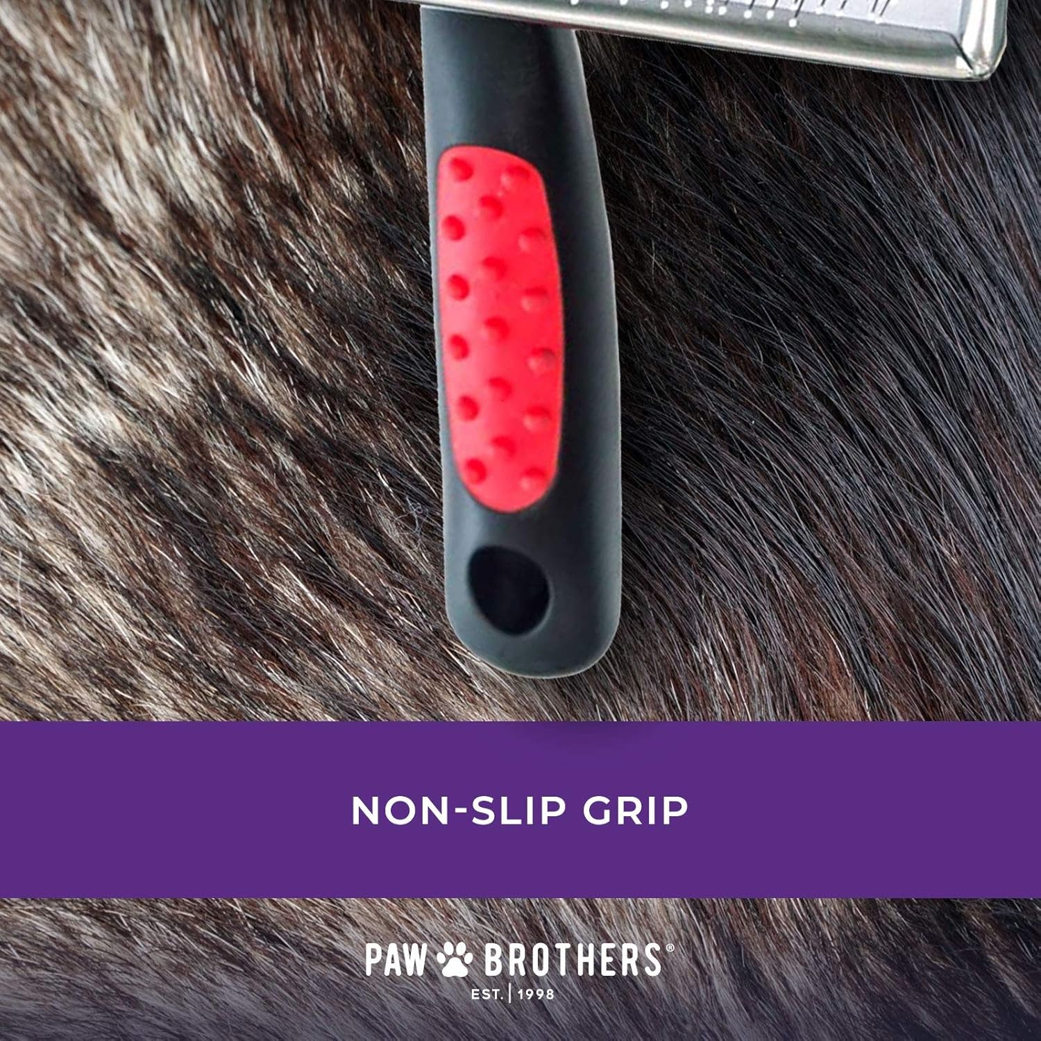Paw Brothers Professional Grade Soft Pin Flat Slicker Brush for Large Dogs - X-Large, Gentle Coated Tips for Tangle and Mat Removal, Maximum Coverage