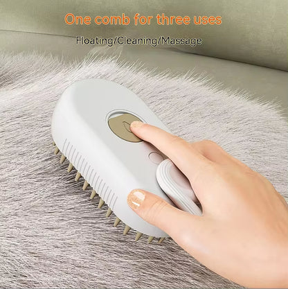 Electric Pet Spray Comb for Cats and Dogs - One-Key Spray Anti-Flying Massage Brush for Effective Hair Removal and Grooming