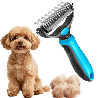Universal Pet Detangling Comb - Double-Sided Stainless Steel Grooming Tool for Dogs and Cats, Ideal for Coat Care and Shedding Removal, Portable and Easy to Use