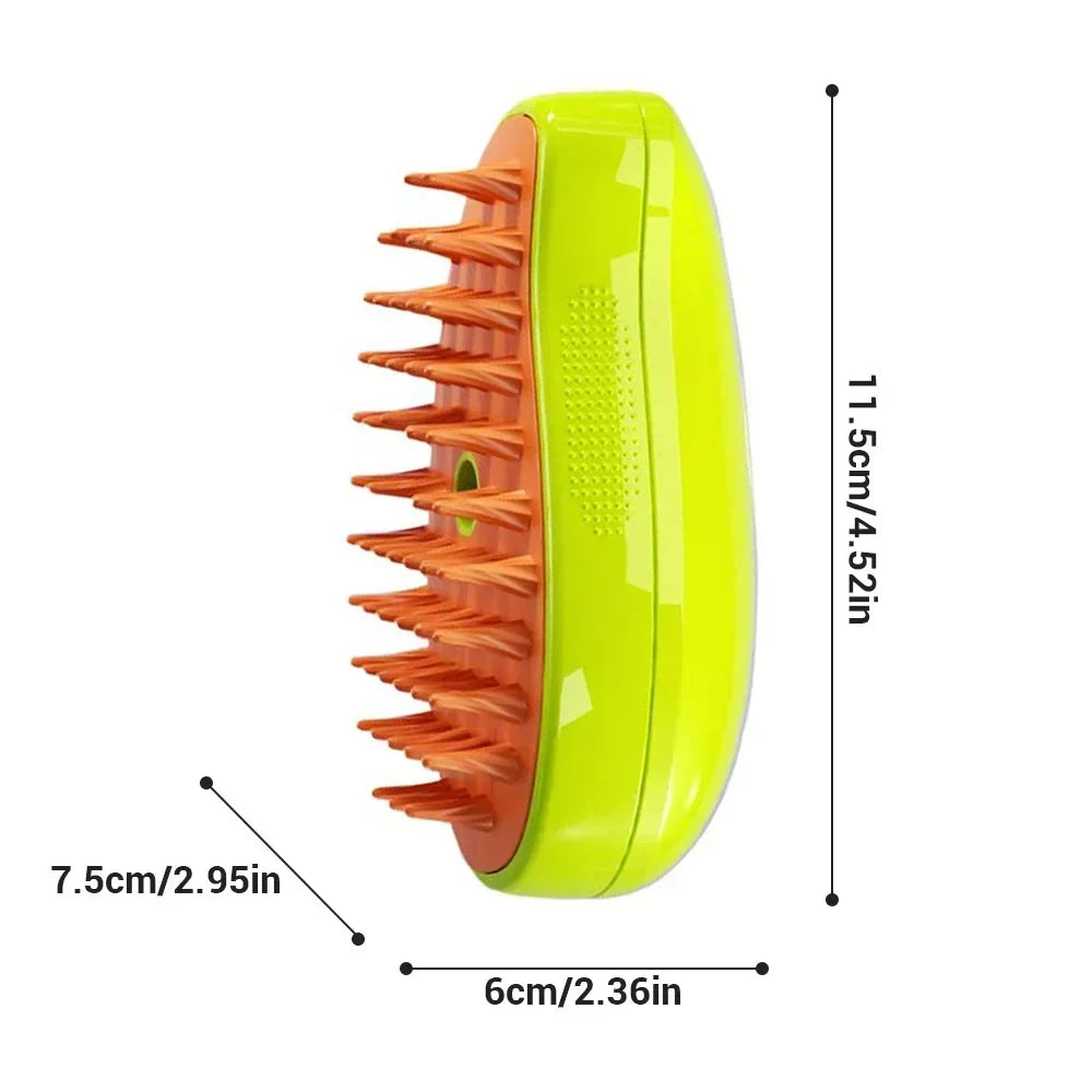 3-in-1 Electric Pet Grooming Tool with Steam Brush and Sprayer for Shedding and Massage