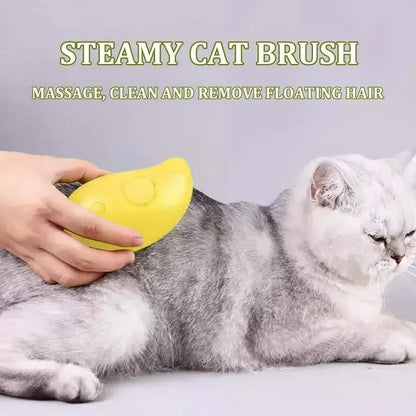 3-in-1 Electric Pet Grooming Tool with Steam Brush and Sprayer for Shedding and Massage