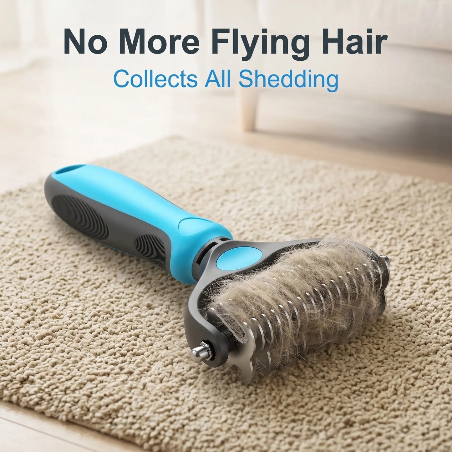 Universal Pet Detangling Comb - Double-Sided Stainless Steel Grooming Tool for Dogs and Cats, Ideal for Coat Care and Shedding Removal, Portable and Easy to Use