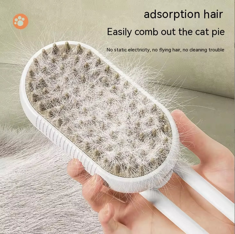 Electric Pet Spray Comb for Cats and Dogs - One-Key Spray Anti-Flying Massage Brush for Effective Hair Removal and Grooming