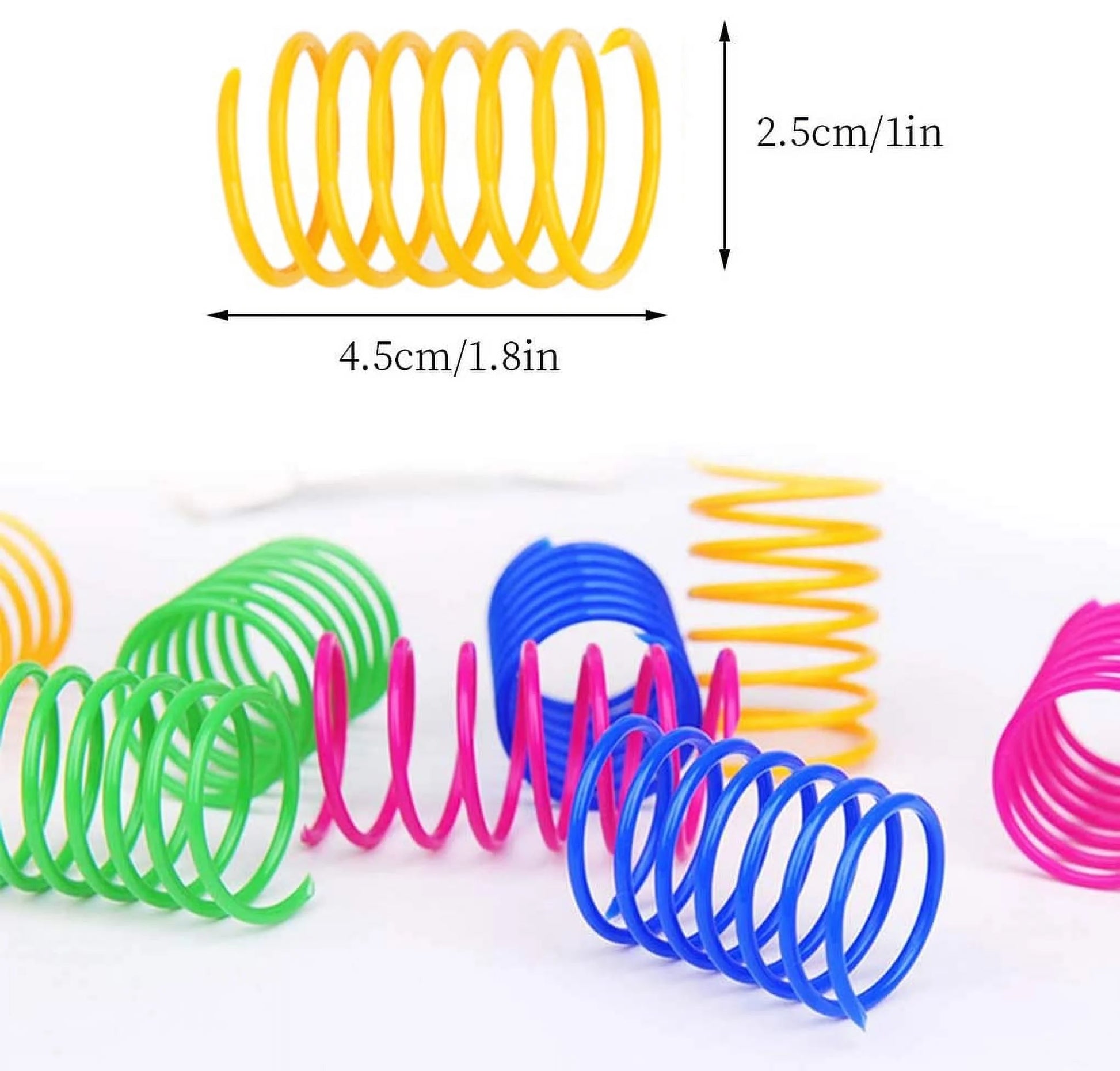 40-Pack Colorful Cat Spiral Springs - Durable Plastic Coils for Indoor Play and Engagement