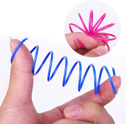 40-Pack Colorful Cat Spiral Springs - Durable Plastic Coils for Indoor Play and Engagement