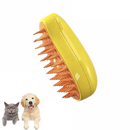 3-in-1 Electric Pet Grooming Tool with Steam Brush and Sprayer for Shedding and Massage