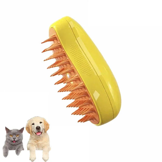 3-in-1 Electric Pet Grooming Tool with Steam Brush and Sprayer for Shedding and Massage