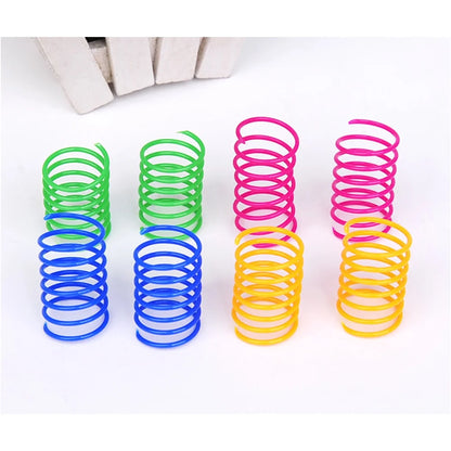 40-Pack Colorful Cat Spiral Springs - Durable Plastic Coils for Indoor Play and Engagement
